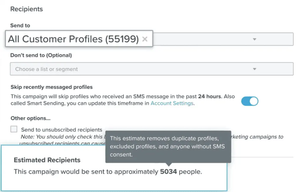 Klaviyo SMS compliance functionality in platform