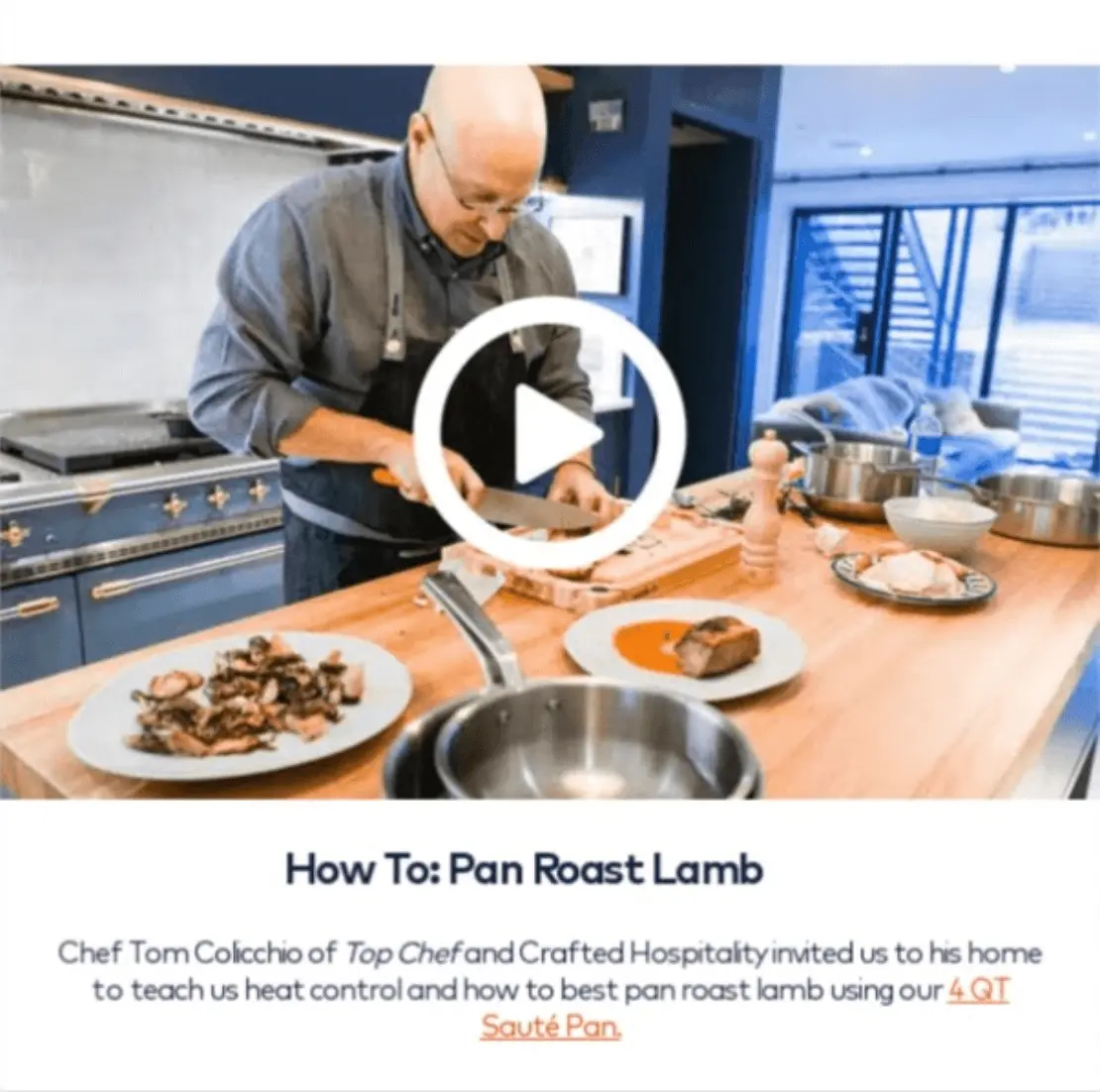 video embed in email for a cooking tutorial